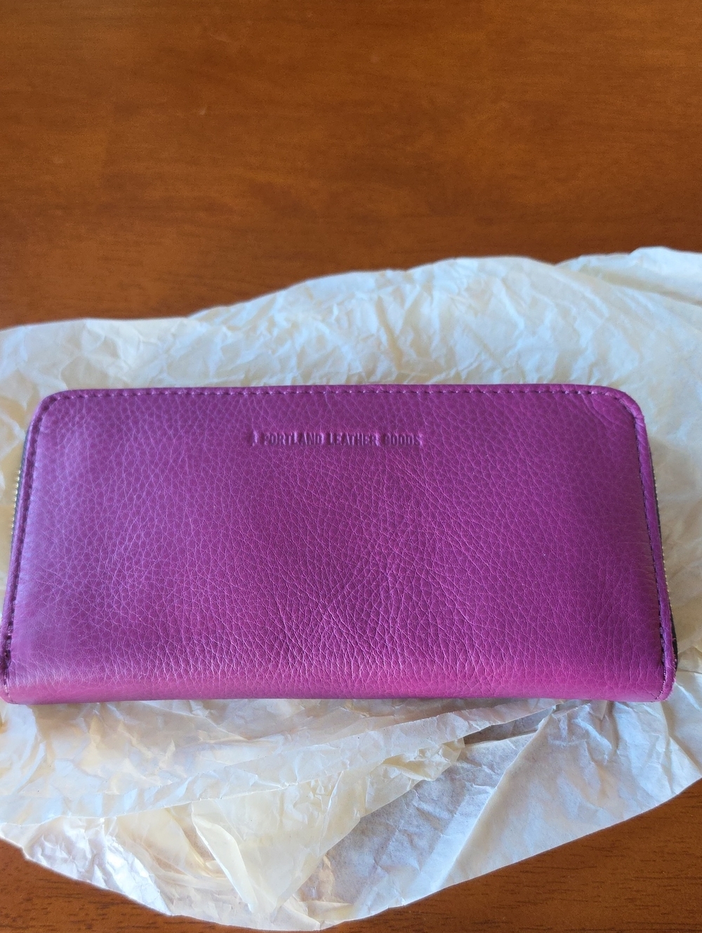 Portland Leather Goods Large Accordion Zip Wallet - Iris